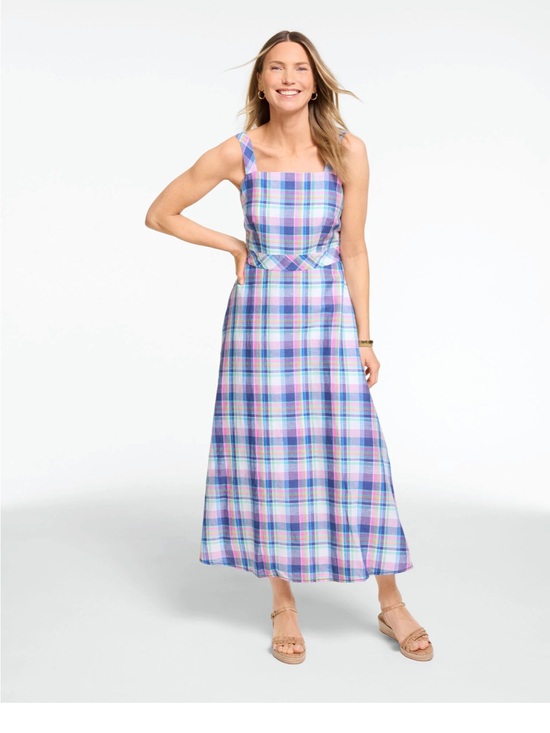 Talbots Dresses & Skirts - Talbots Pastel Plaid Maxi Dress in Lavender, Blue & Pink